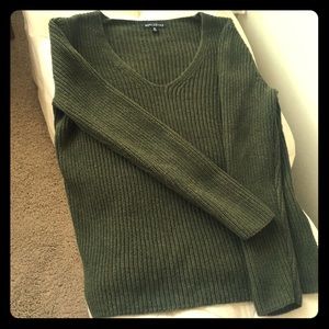 J Crew Mercantile green vneck sweater Size XS